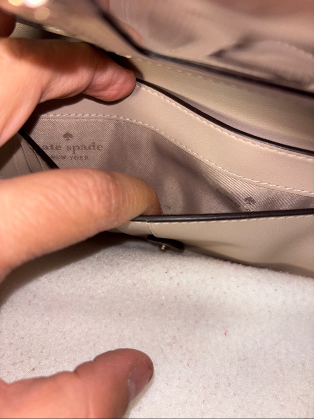 kate spade taupe saffiano leather continental wallet - Picture 6 of 13